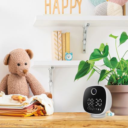 Smart kamera med väckarklocka, termometer och LED-ljus 1296p 3Mpx 5V Wi-Fi Tuya IP65