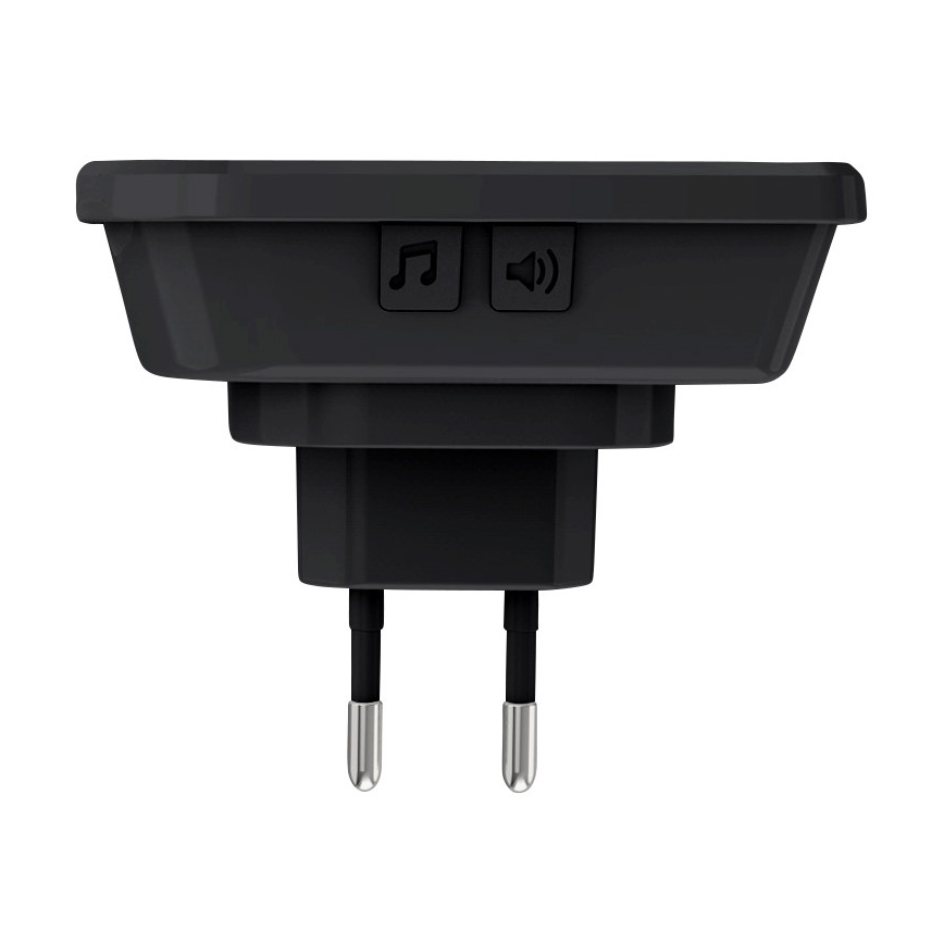 Plugin trådlös dörrklocka 230V/1xCR2032 IP56 svart