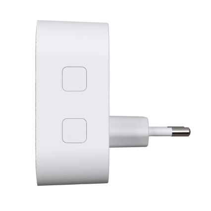 Plugin trådlös dörrklocka 230V + 2x knapp 2xCR2032 IP44 vit