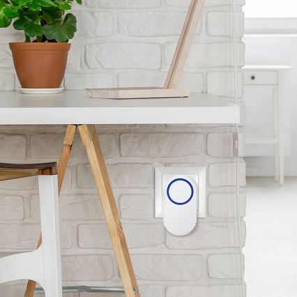 Plugin trådlös dörrklocka 230V/1xCR2032 IP56 vit