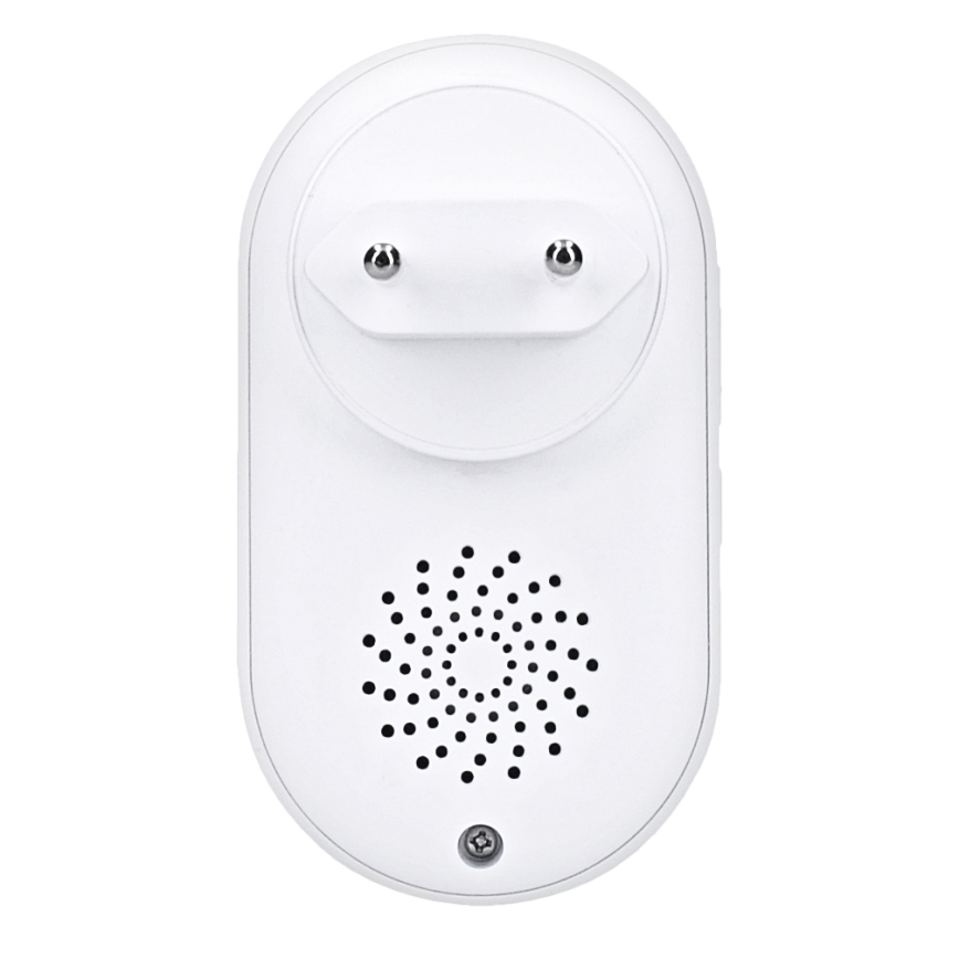 Plugin trådlös dörrklocka 230V/1xCR2032 IP56 vit