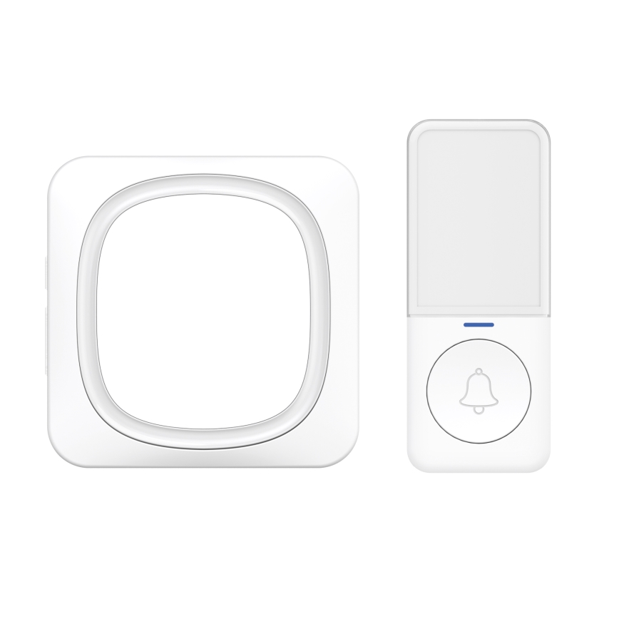 Trådlös dörrklocka med LED-belysning 230V/1xCR2032 IP56 vit