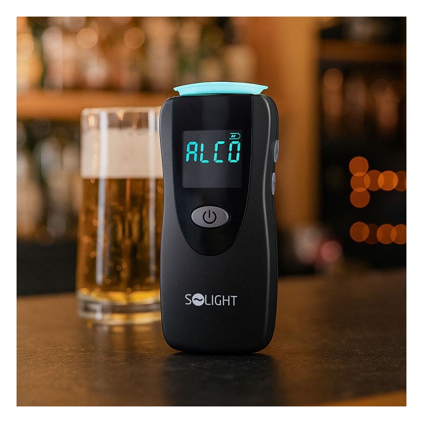 Professionell kontaktfri alkoholmätare med bränslecellsensor Fuel Cell, 0,0 - 5,0‰ BAC, känslighet 0,08‰, 3xAA