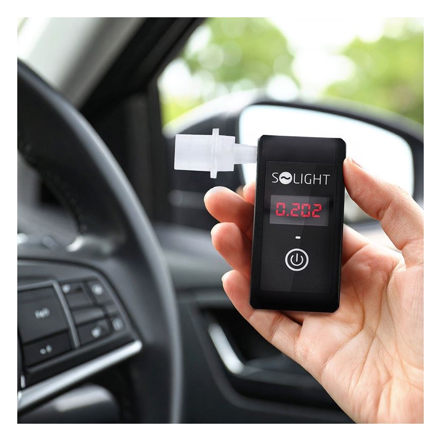 Uppladdningsbar kompakt alkoholtestare med bränslecellsensor, 0,0–5,0‰ BAC, känslighet 0,08‰, 5V