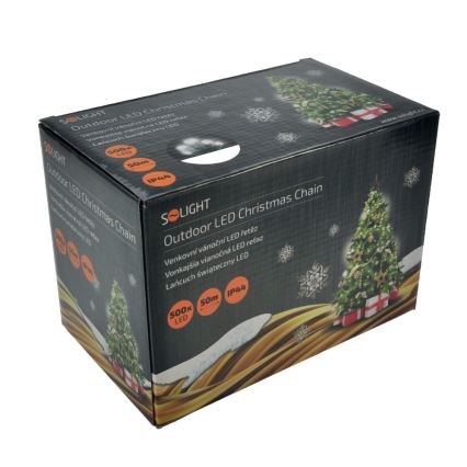 LED julkedja för utomhusbruk 500xLED/8 funktioner IP44 55m kall vit