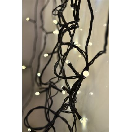 LED utomhus julslinga 100xLED/8 funktioner IP44 13m varmvit