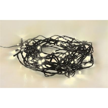 LED-utomhusslinga 50 LED / 8 funktioner, 8 m, IP44, varmvit