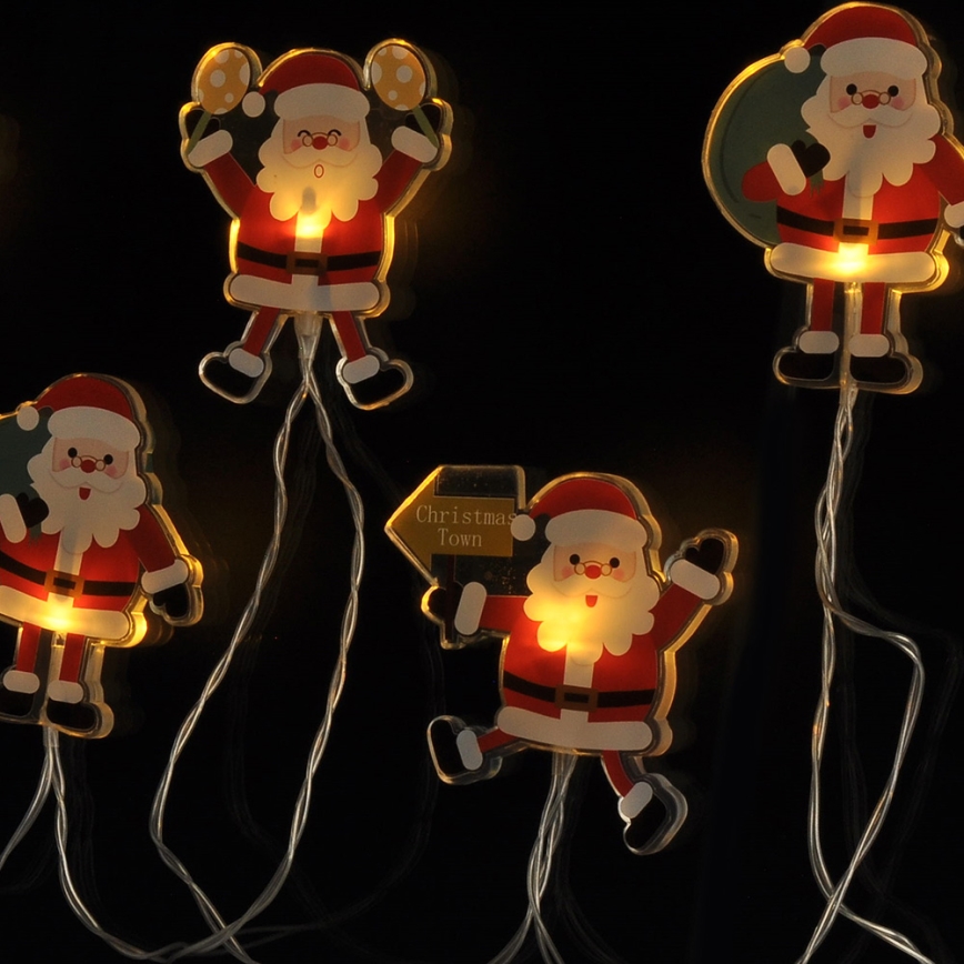 LED-ljusslinga med sugproppar 6xLED/2xAA 1,2 m varmvit Santa