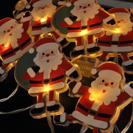 LED julslinga med sugproppar 6xLED/2xAA 1,2m varmvit santa