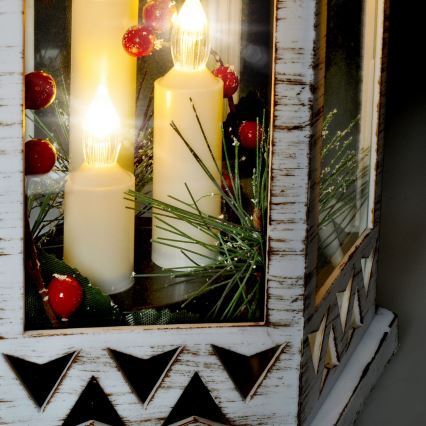 LED juldekoration 3xLED/3xAAA lykta