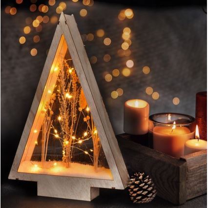 LED juldekoration LED/2xAA vinterblommor täckta med snö