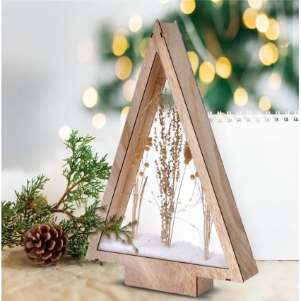 LED juldekoration LED/2xAA vinterblommor täckta med snö