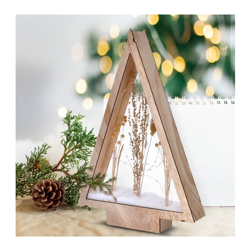 LED juldekoration LED/2xAA vinterblommor täckta med snö