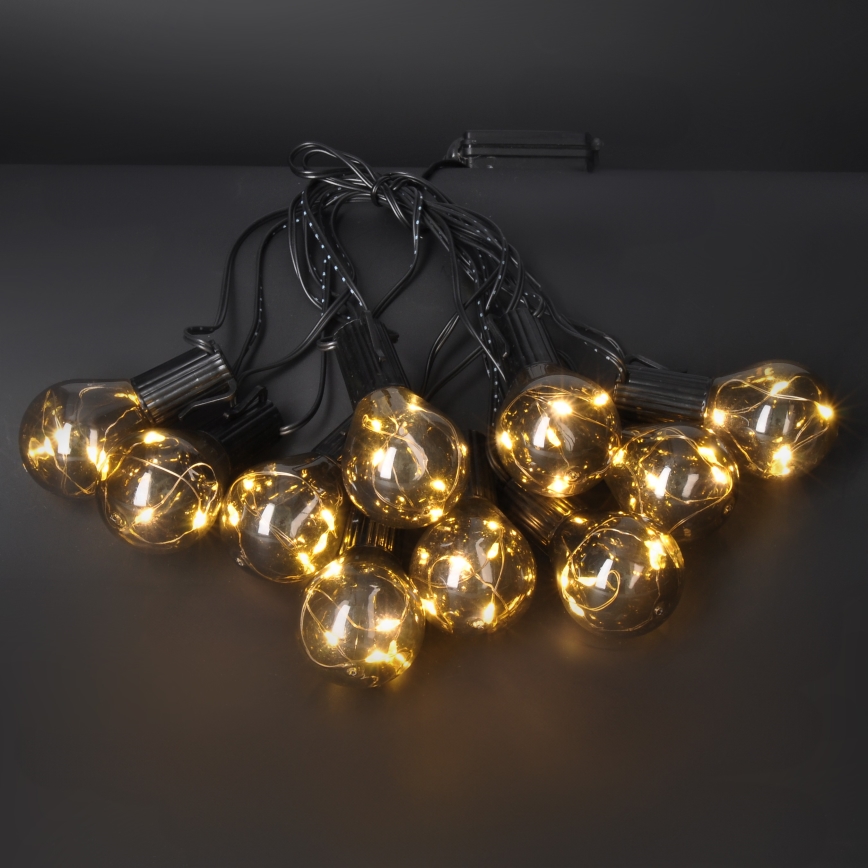 LED utomhus dekorationsslinga GIRLANDA 10xLED/3xAA 3m IP44 varmvit