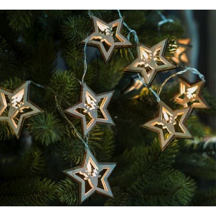 LED julkedja 10xLED/2xAA 1,8m varm vit