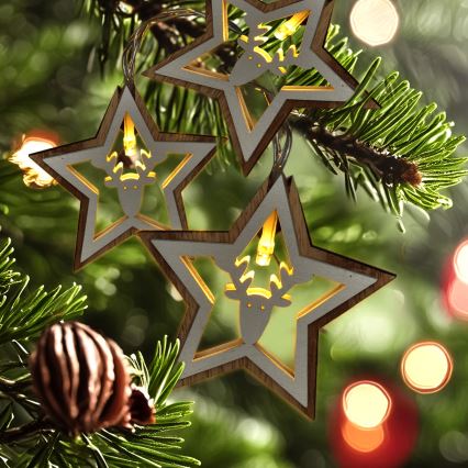 LED julkedja 10xLED/2xAA 1,8m varm vit