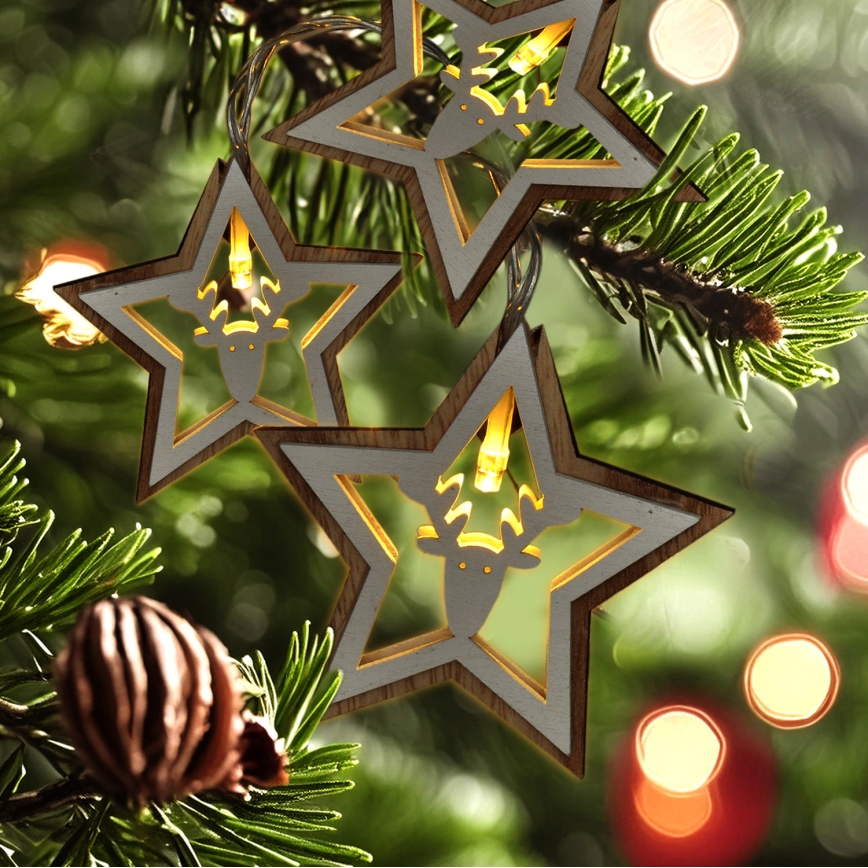 LED julkedja 10xLED/2xAA 1,8m varm vit