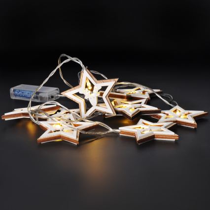 LED julkedja 10xLED/2xAA 1,8m varm vit