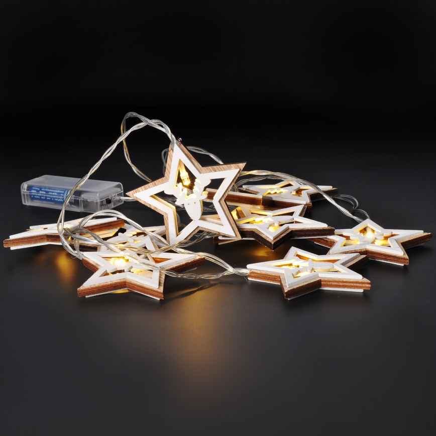 LED julkedja 10xLED/2xAA 1,8m varm vit