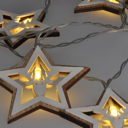 LED julkedja 10xLED/2xAA 1,8m varm vit