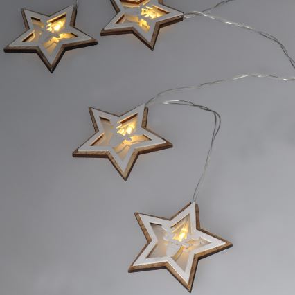 LED julkedja 10xLED/2xAA 1,8m varm vit