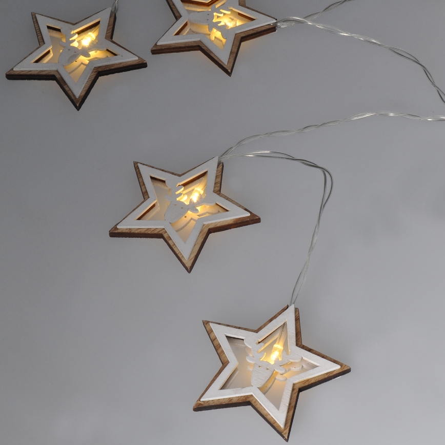 LED julkedja 10xLED/2xAA 1,8m varm vit