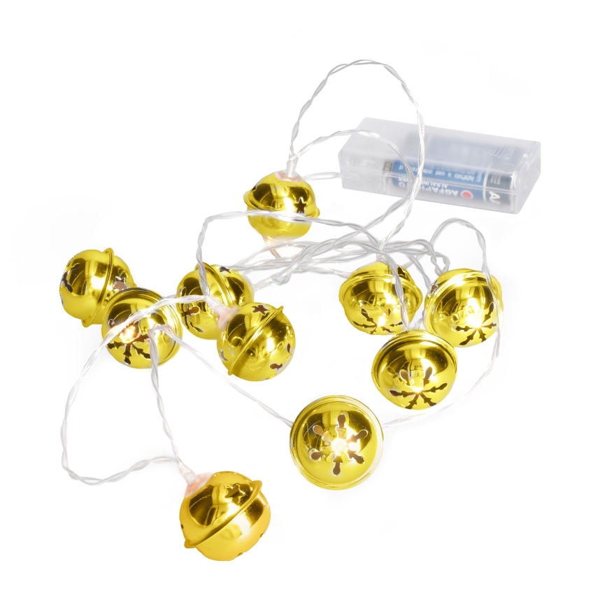 LED  slinga 10xLED/2xAA/varmvit 1,8m bjällror