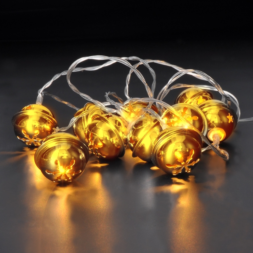 LED  slinga 10xLED/2xAA/varmvit 1,8m bjällror