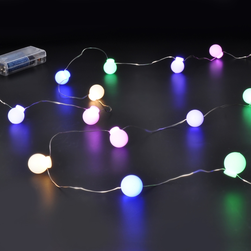 LED-julslinga 40xLED/2xAA 4,3 m flerfärgad