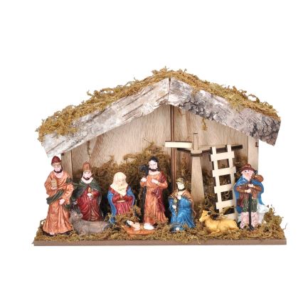 LED juldekoration LED/2xAA/varm vit julkrubba