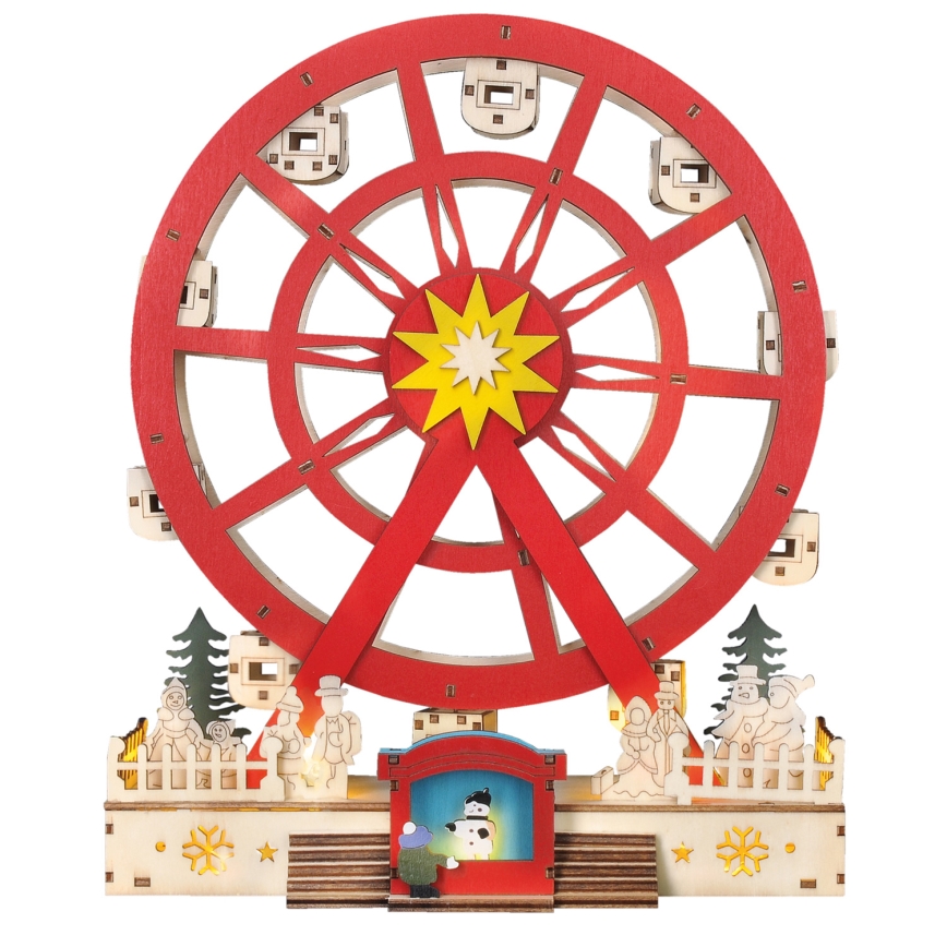 LED juldekoration LED/2xAA/varm vit karusell