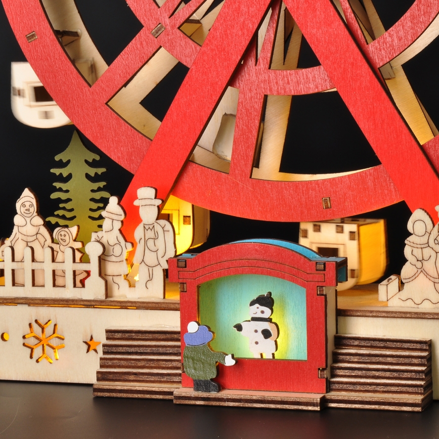 LED juldekoration LED/2xAA/varm vit karusell