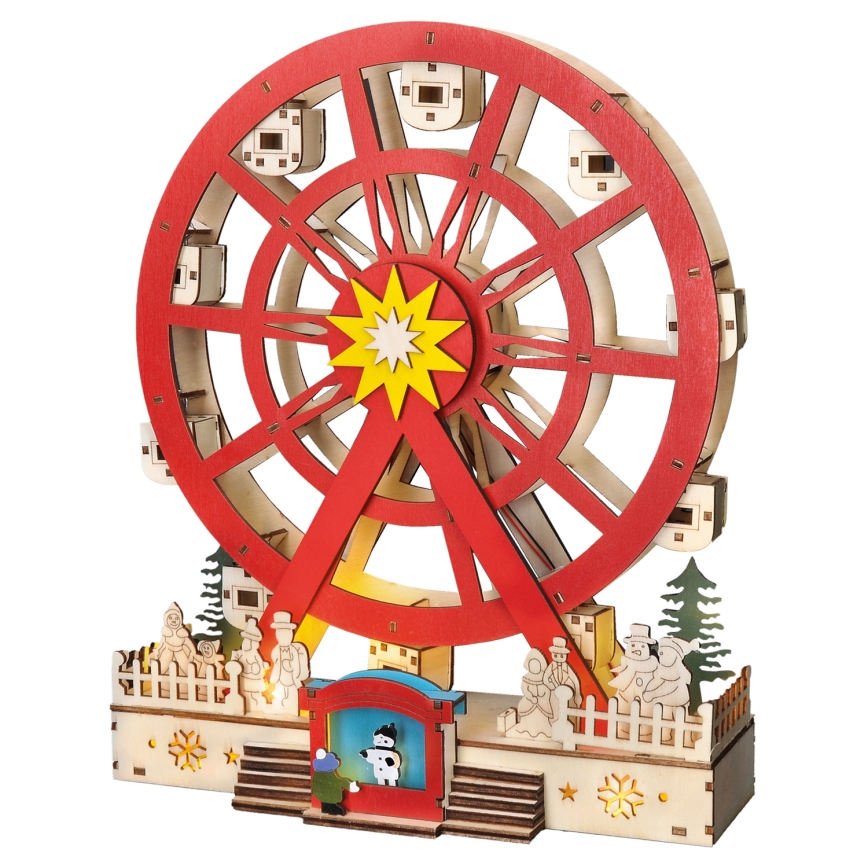 LED juldekoration LED/2xAA/varm vit karusell