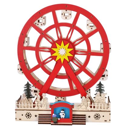 LED juldekoration LED/2xAA/varm vit karusell