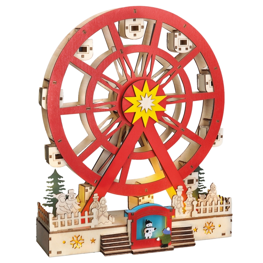 LED juldekoration LED/2xAA/varm vit karusell