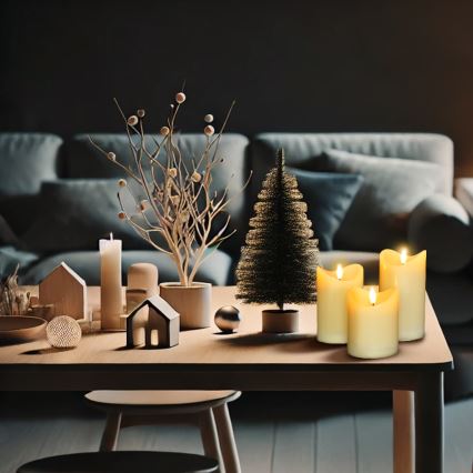 KIT 3x LED Naturligt vaxljus LED/3xAAA/varm vit