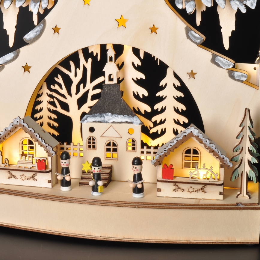 LED juldekoration LED/2xAA/varm vit trä