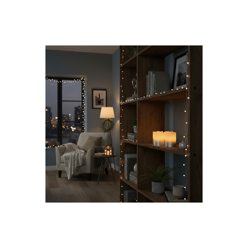 Set med 4 LED-ljus av naturligt vax, LED/1xCR2032, varmvit