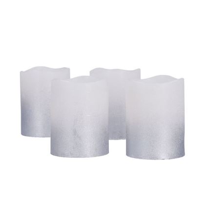 Set med 4 LED-ljus av naturligt vax, LED/1xCR2032, varmvit