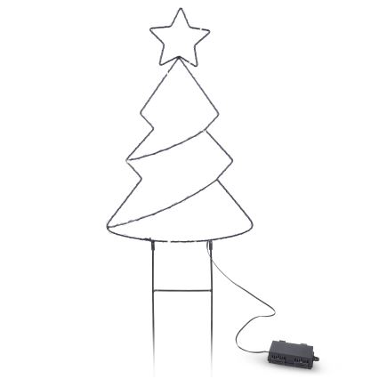 LED utomhus juldekoration 85xLED/3xAA IP44 varmvit julgran