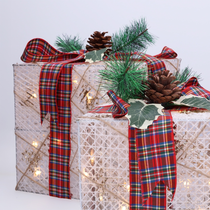 Set med 3x LED-julpresenter 48xLED/3,6W/230V IP44 varmvit