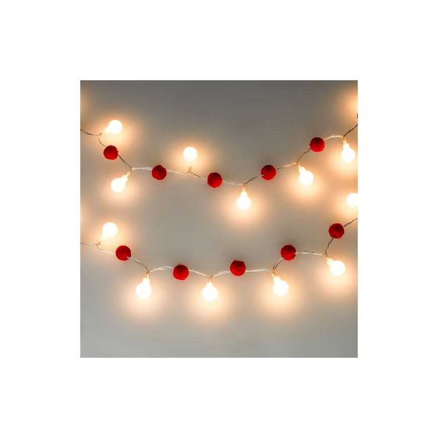 LED ljusslinga 20xLED/2xAA 1,8 m varmvit