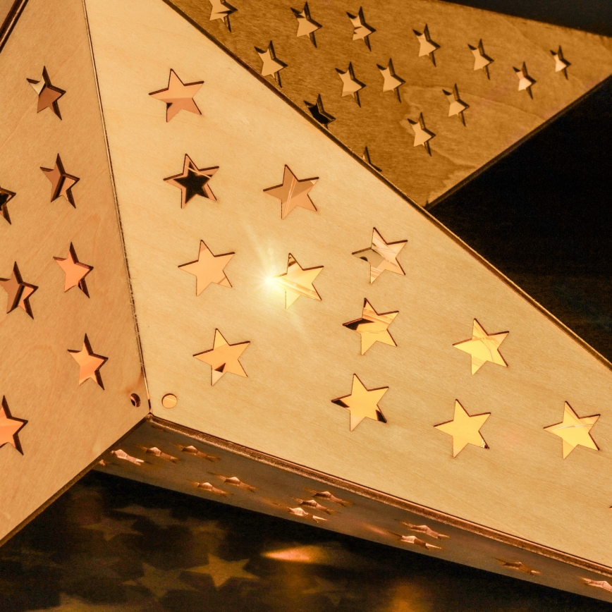 LED juldekoration 20xLED/2xAA varmvit beige stjärna