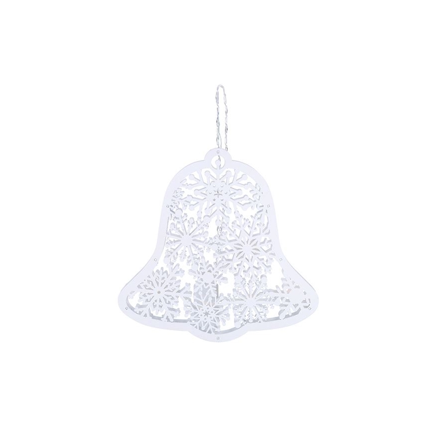 LED-juldekoration, 9× LED, drivs med 2× AA, varmvit bjällra