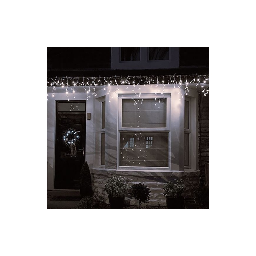 LED Utomhus julgardin 360xLED/8 funktioner 15m IP44 varmvit