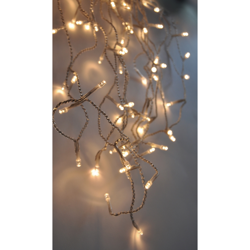 LED utomhus julgardin 360xLED/8 funktioner 15 m IP44 varmvit