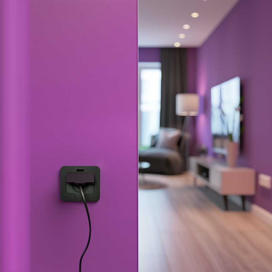 Utomhus inbyggd golv uttag IP55 svart rektangulär