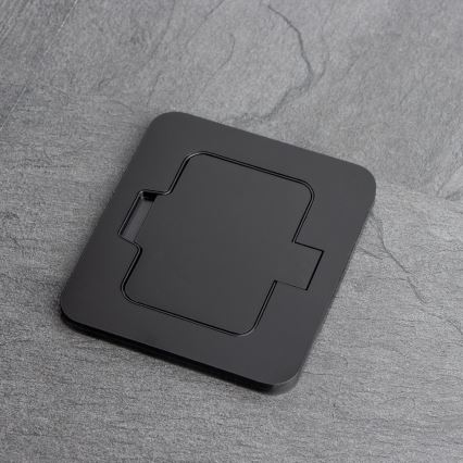 Utomhus inbyggd golv uttag IP55 svart rektangulär