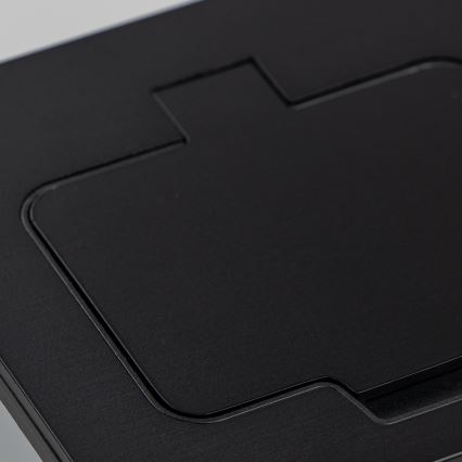 Utomhus inbyggd golv uttag IP55 svart rektangulär
