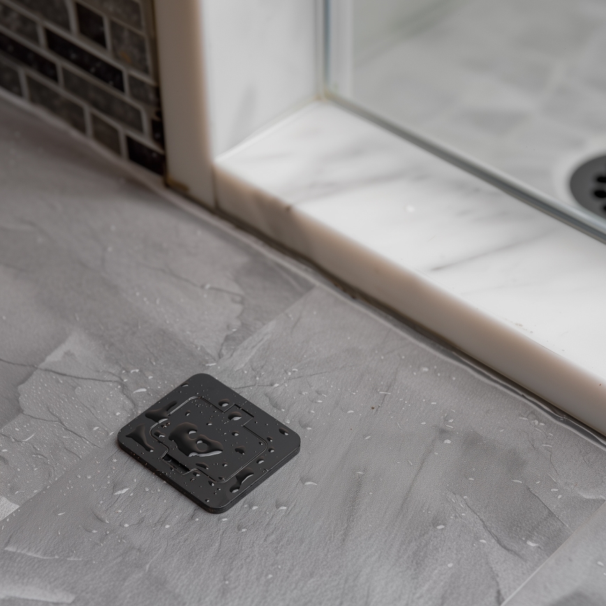 Utomhus inbyggd golv uttag IP55 svart rektangulär